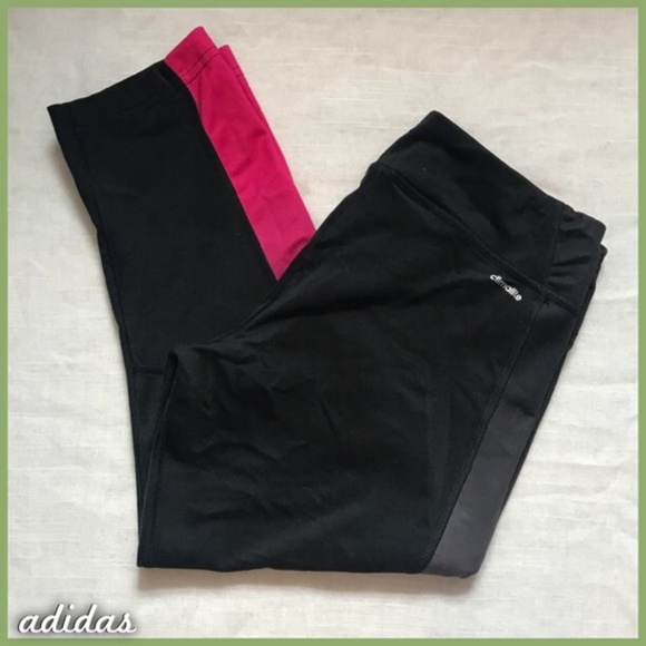 adidas Pants - adidas Black and Pink Ombre Crops